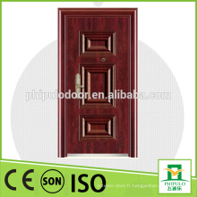 Porte en bois en acier de conception simple pour position extérieure en vente chaude